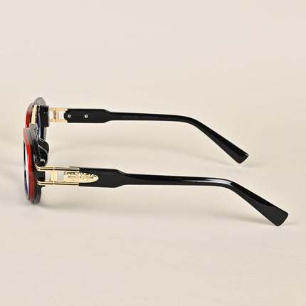 Voyage Black & Maroon Oval Eyeglasses - MG3925