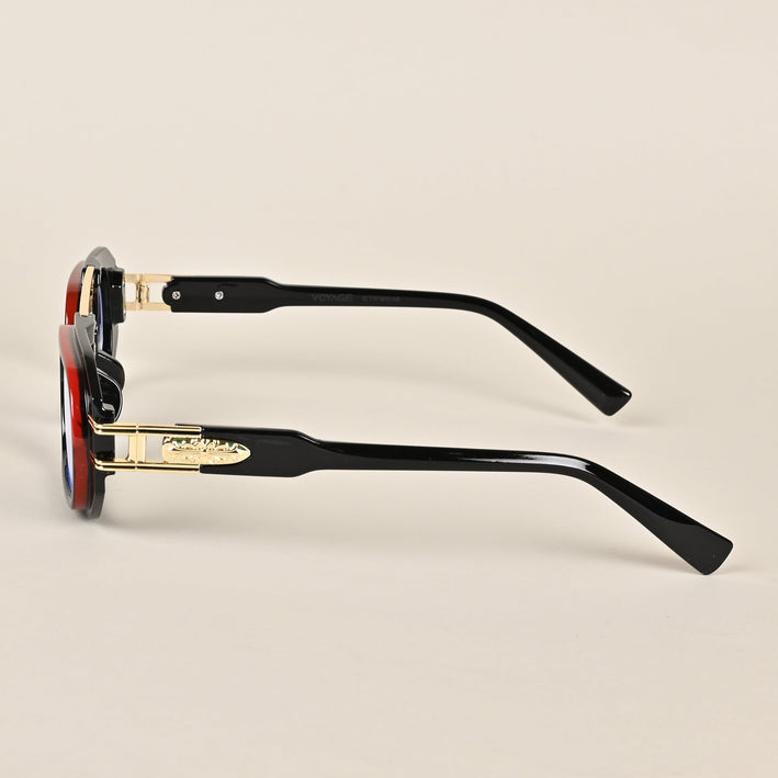 Voyage Black & Maroon Oval Eyeglasses - MG3925