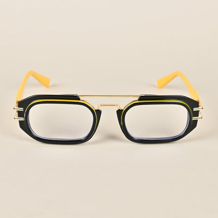 Voyage Black & Yellow Oval Eyeglasses - MG3928