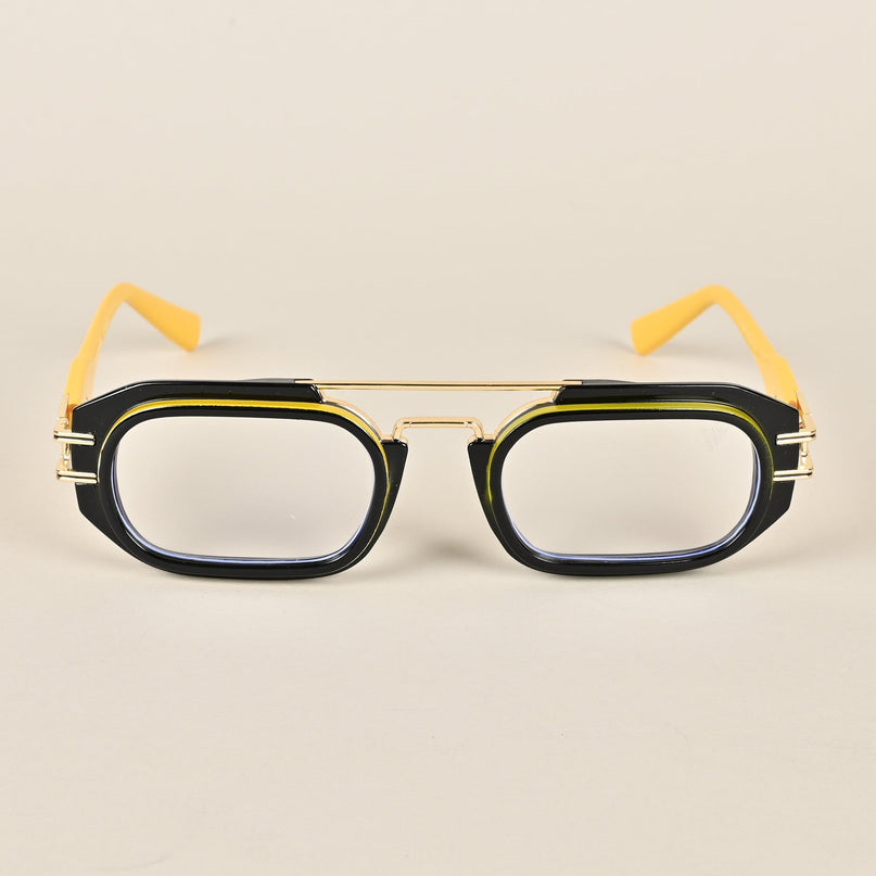 Voyage Black & Yellow Oval Eyeglasses - MG3928