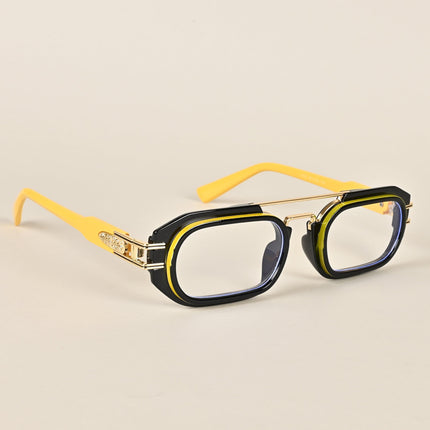 Voyage Black & Yellow Oval Eyeglasses - MG3928