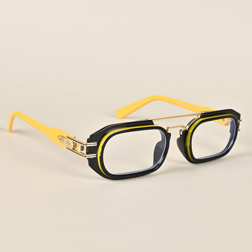 Voyage Black & Yellow Oval Eyeglasses - MG3928