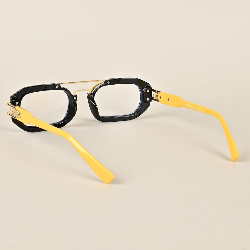 Voyage Black & Yellow Oval Eyeglasses - MG3928