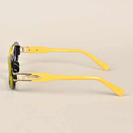 Voyage Black & Yellow Oval Eyeglasses - MG3928