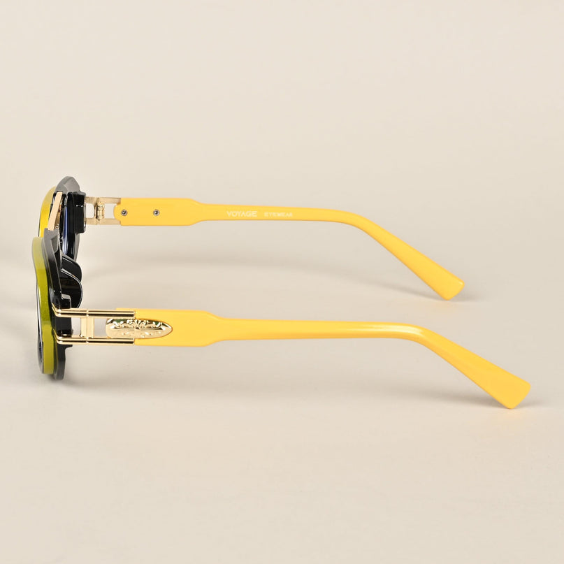Voyage Black & Yellow Oval Eyeglasses - MG3928
