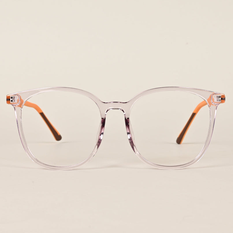 Voyage Transparent Purple Round Eyeglasses for Men & Women - MG4006