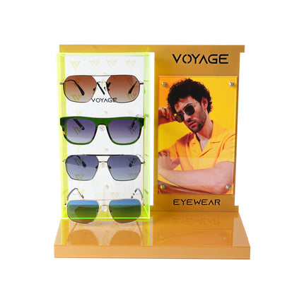 Voyage Display Stand with 4 Holder for Sunglasses & Eyeglasses - Yellow