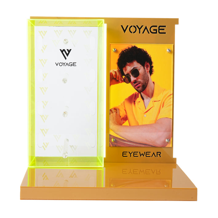Voyage Display Stand with 4 Holder for Sunglasses & Eyeglasses - Yellow