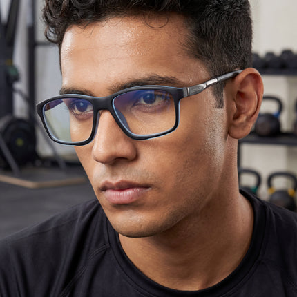 Voyage Striker Black Rectangle Eyeglasses for Men & Women - MG6146-C2