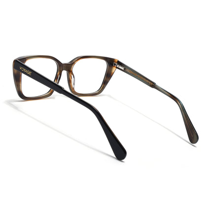 Voyage Glaze Black & Brown Cateye Acetate Eyeglasses for Women (FPK26001FMG8079)