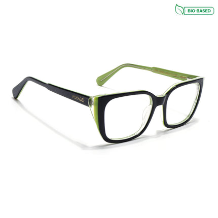 Voyage Glaze Black & Green Cateye Acetate Eyeglasses for Women (FPK26001FMG8081)