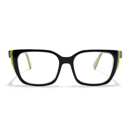 Voyage Glaze Black & Green Cateye Acetate Eyeglasses for Women (FPK26001FMG8081)