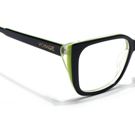 Voyage Glaze Black & Green Cateye Acetate Eyeglasses for Women (FPK26001FMG8081)