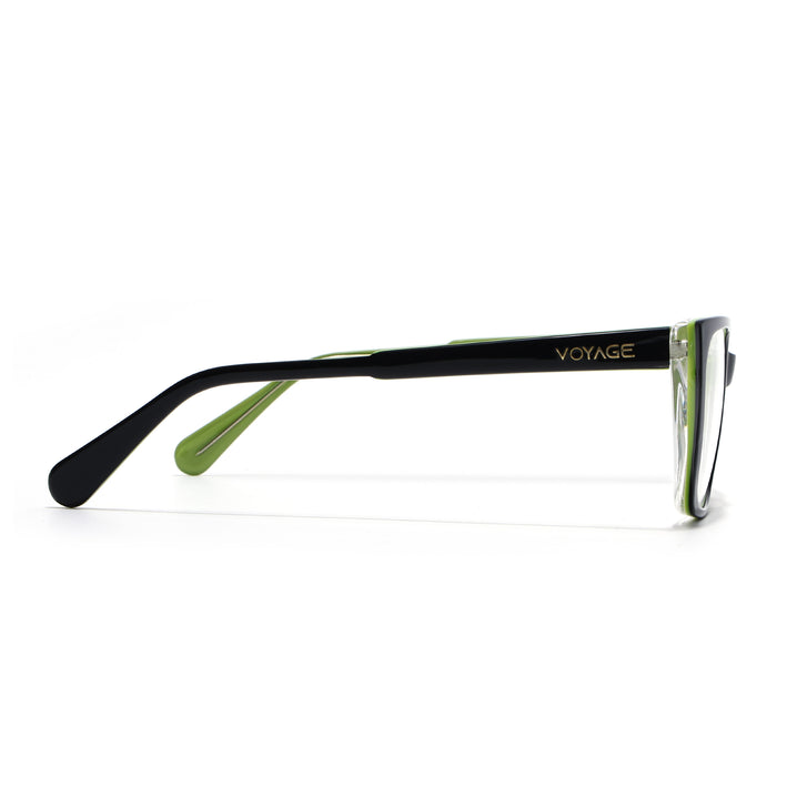 Voyage Glaze Black & Green Cateye Acetate Eyeglasses for Women (FPK26001FMG8081)