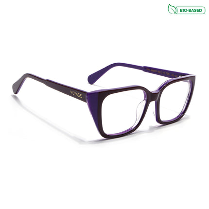 Voyage Glaze Black & Purple Cateye Acetate Eyeglasses for Women (FPK26001FMG8082)