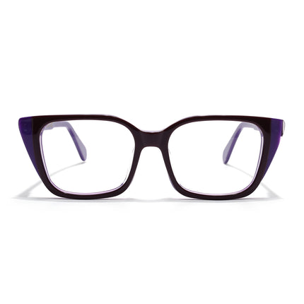 Voyage Glaze Black & Purple Cateye Acetate Eyeglasses for Women (FPK26001FMG8082)