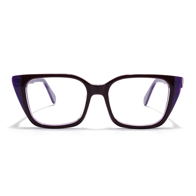 Voyage Glaze Black & Purple Cateye Acetate Eyeglasses for Women (FPK26001FMG8082)