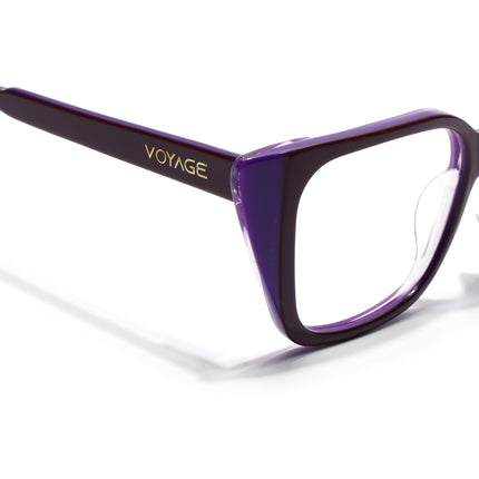 Voyage Glaze Black & Purple Cateye Acetate Eyeglasses for Women (FPK26001FMG8082)