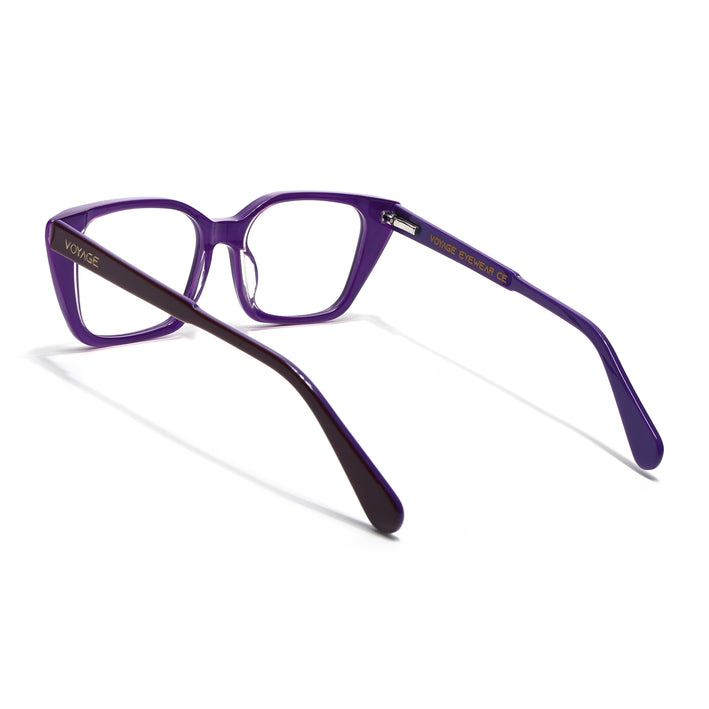 Voyage Glaze Black & Purple Cateye Acetate Eyeglasses for Women (FPK26001FMG8082)