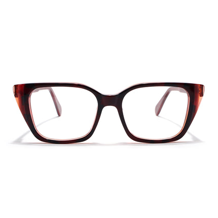 Voyage Glaze Black & Red Cateye Acetate Eyeglasses for Women (FPK26001FMG8083)