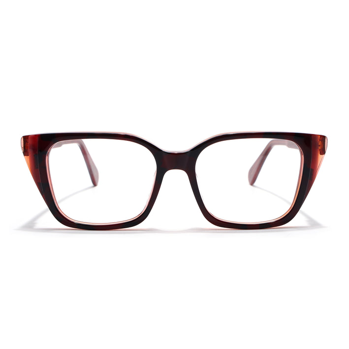 Voyage Glaze Black & Red Cateye Acetate Eyeglasses for Women (FPK26001FMG8083)