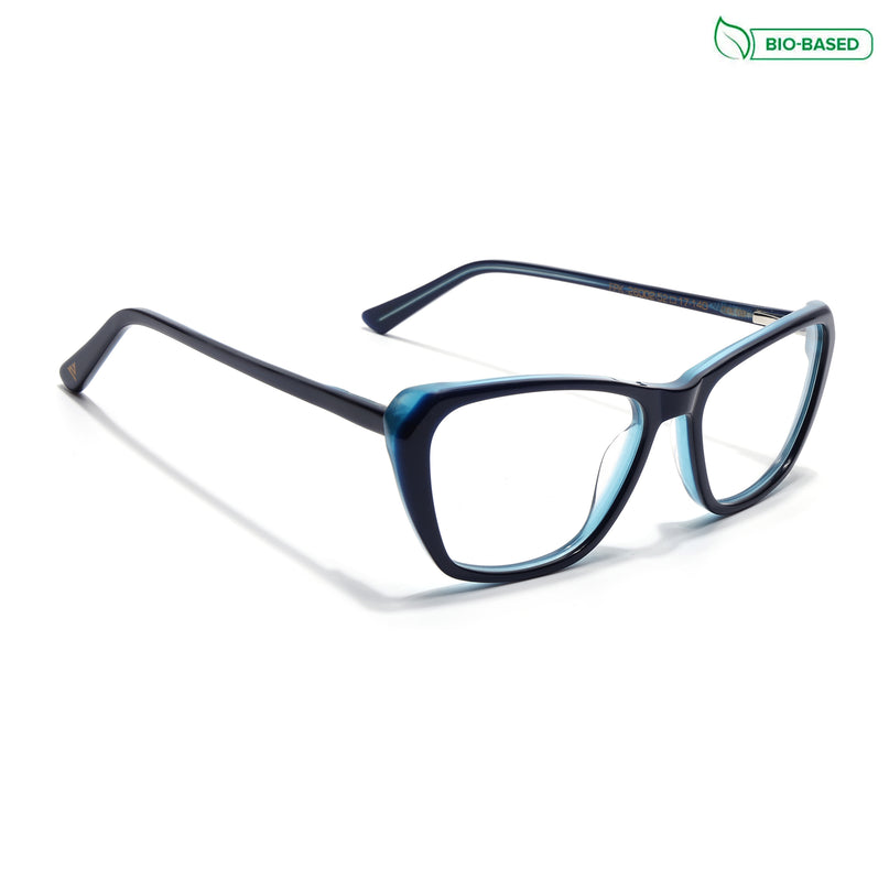 Voyage Glaze Blue Cateye Acetate Eyeglasses for Men & Women (FPK26002FMG8099)
