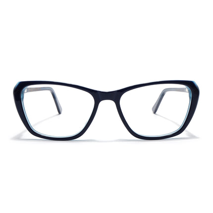 Voyage Glaze Blue Cateye Acetate Eyeglasses for Men & Women (FPK26002FMG8099)