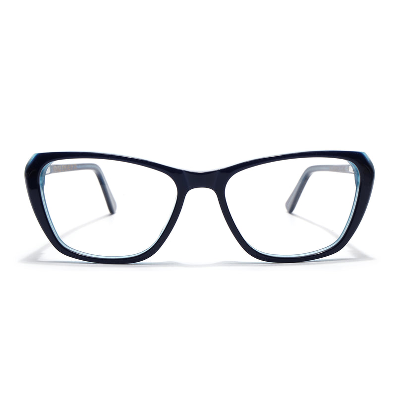 Voyage Glaze Blue Cateye Acetate Eyeglasses for Men & Women (FPK26002FMG8099)