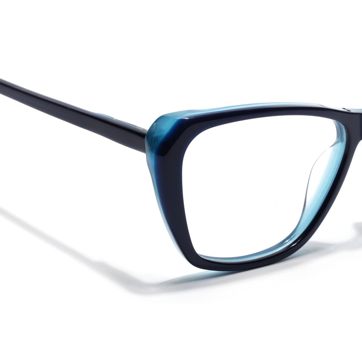 Voyage Glaze Blue Cateye Acetate Eyeglasses for Men & Women (FPK26002FMG8099)