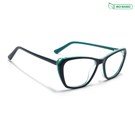 Voyage Glaze Green Cateye Acetate Eyeglasses for Men & Women (FPK26002FMG8100)