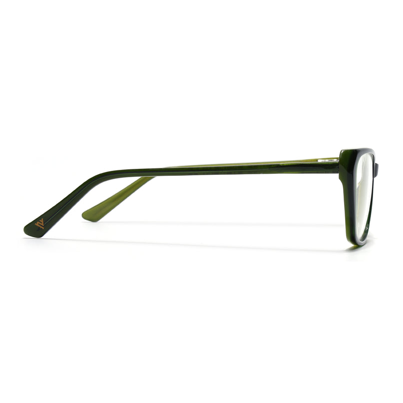 Voyage Glaze Olive Cateye Acetate Eyeglasses for Men & Women (FPK26002FMG8101)