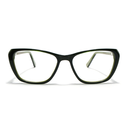 Voyage Glaze Olive Cateye Acetate Eyeglasses for Men & Women (FPK26002FMG8101)