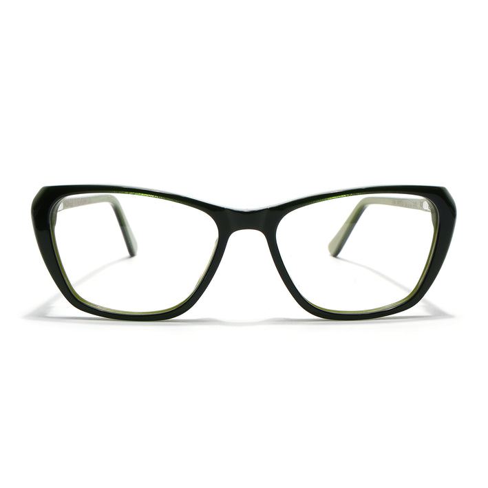 Voyage Glaze Olive Cateye Acetate Eyeglasses for Men & Women (FPK26002FMG8101)