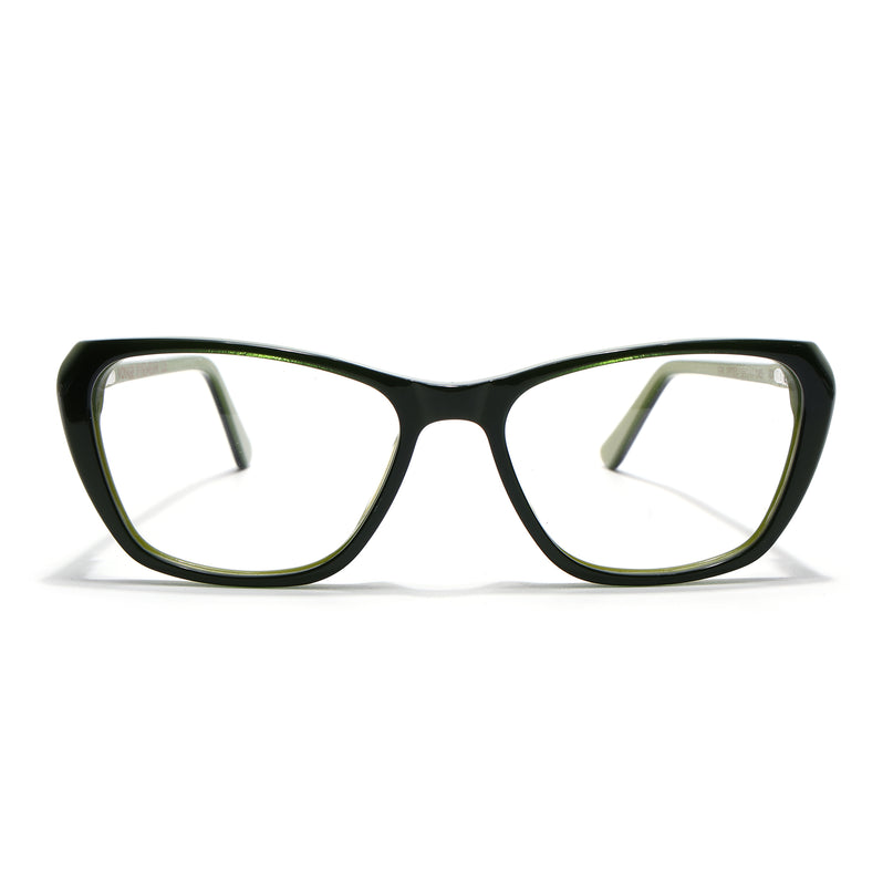 Voyage Glaze Olive Cateye Acetate Eyeglasses for Men & Women (FPK26002FMG8101)