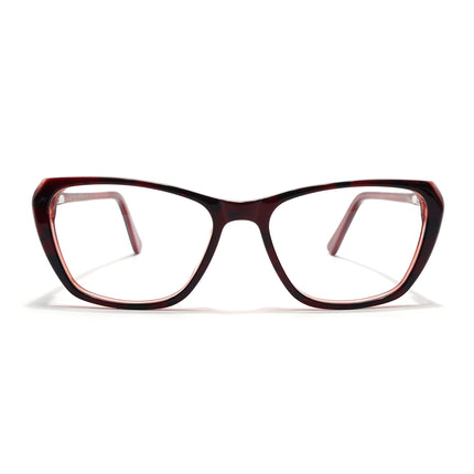 Voyage Glaze Red Cateye Acetate Eyeglasses for Men & Women (FPK26002FMG8102)