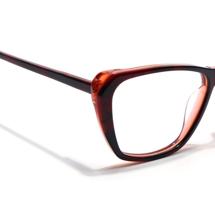 Voyage Glaze Red Cateye Acetate Eyeglasses for Men & Women (FPK26002FMG8102)