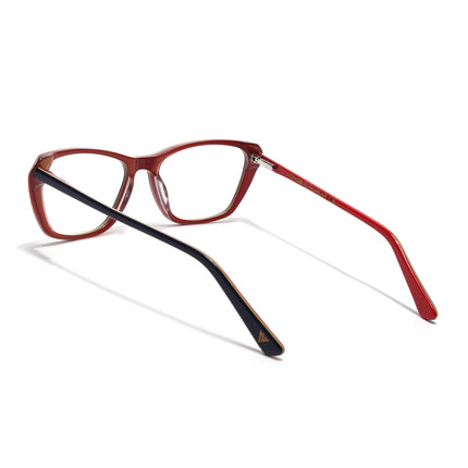 Voyage Glaze Blue & Red Cateye Acetate Eyeglasses for Men & Women (FPK26002FMG8103)