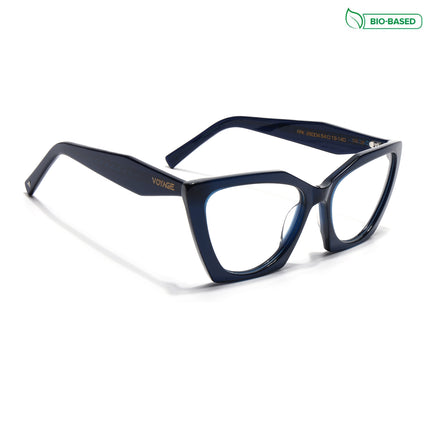 Voyage Glaze Blue Cateye Acetate Eyeglasses for Women (FPK26004FMG8144)