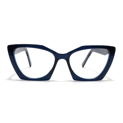 Voyage Glaze Blue Cateye Acetate Eyeglasses for Women (FPK26004FMG8144)