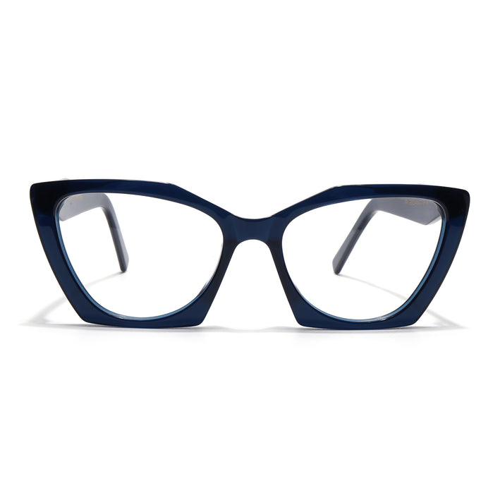 Voyage Glaze Blue Cateye Acetate Eyeglasses for Women (FPK26004FMG8144)