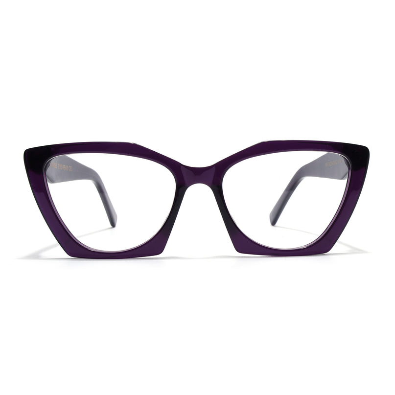 Voyage Glaze Purple Cateye Acetate Eyeglasses for Women (FPK26004FMG8145)