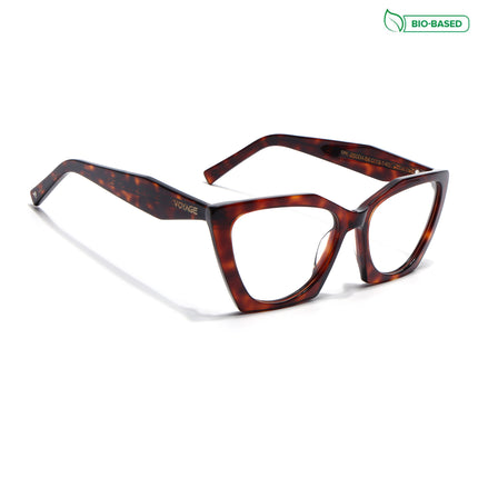 Voyage Glaze Demi Brown Cateye Acetate Eyeglasses for Women (FPK26004FMG8147)