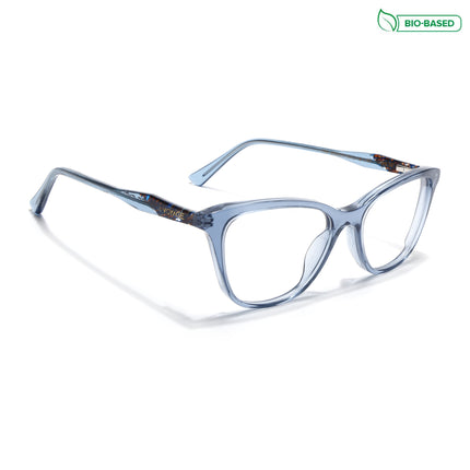 Voyage Glaze Blue Cateye Acetate Eyeglasses for Men & Women (FPK26005FMG8084)