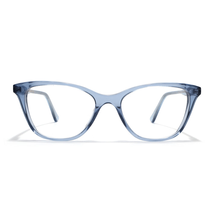 Voyage Glaze Blue Cateye Acetate Eyeglasses for Men & Women (FPK26005FMG8084)