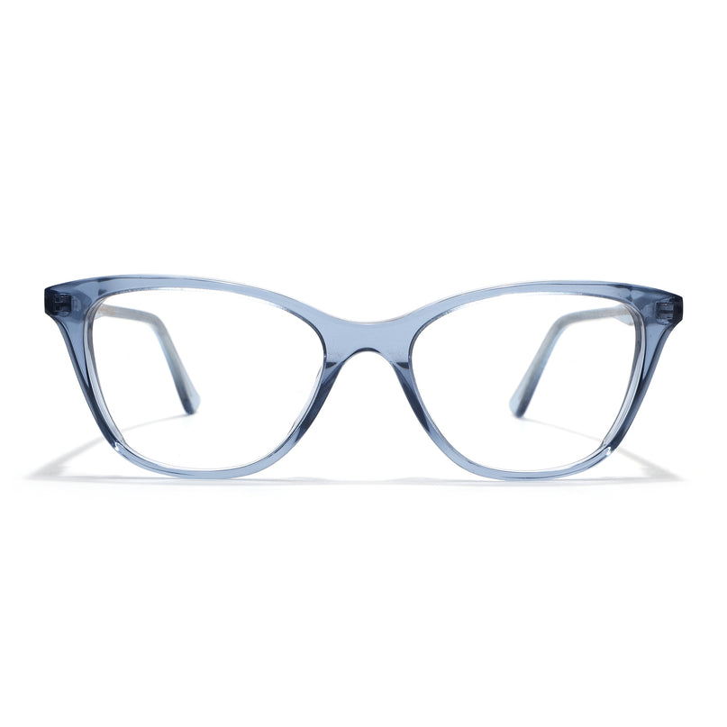 Voyage Glaze Blue Cateye Acetate Eyeglasses for Men & Women (FPK26005FMG8084)