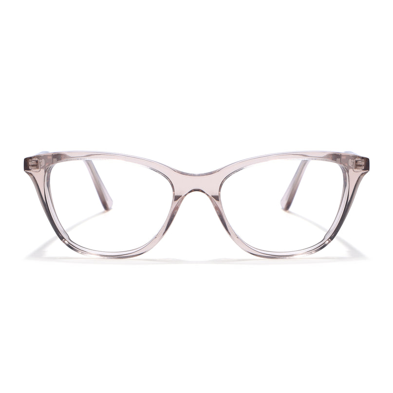 Voyage Glaze Brown Cateye Acetate Eyeglasses for Men & Women (FPK26005FMG8085)