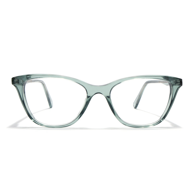 Voyage Glaze Green Cateye Acetate Eyeglasses for Men & Women (FPK26005FMG8087)