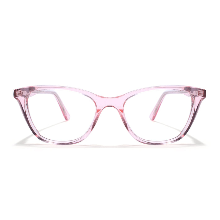 Voyage Glaze Pink Cateye Acetate Eyeglasses for Men & Women (FPK26005FMG8088)