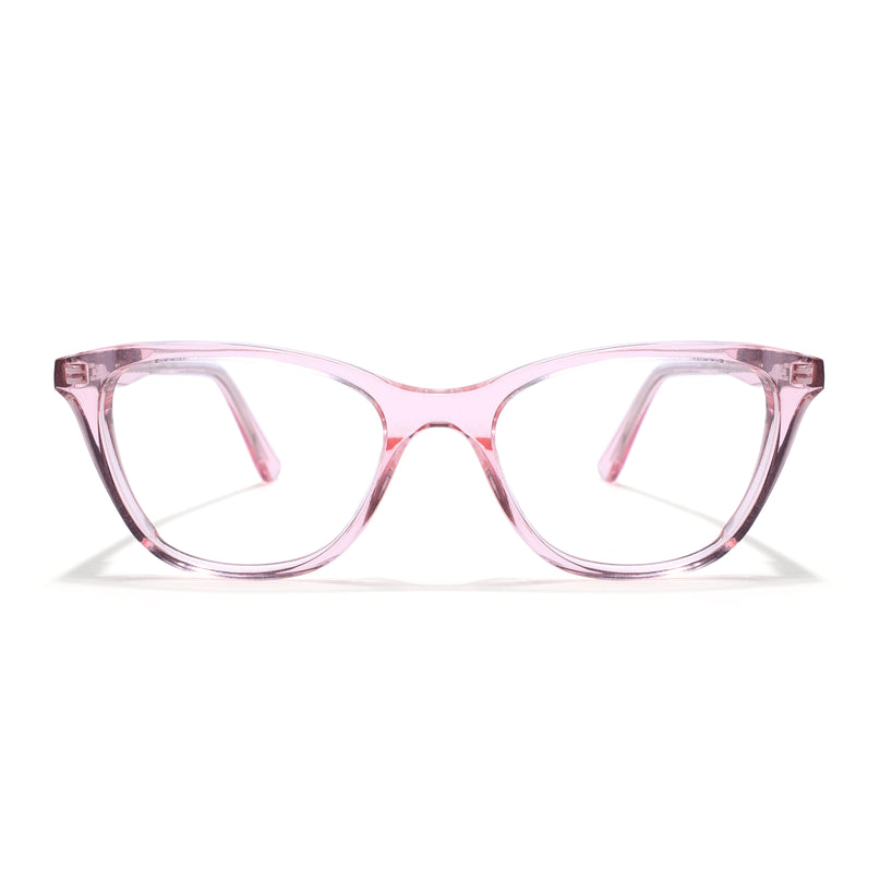 Voyage Glaze Pink Cateye Acetate Eyeglasses for Men & Women (FPK26005FMG8088)