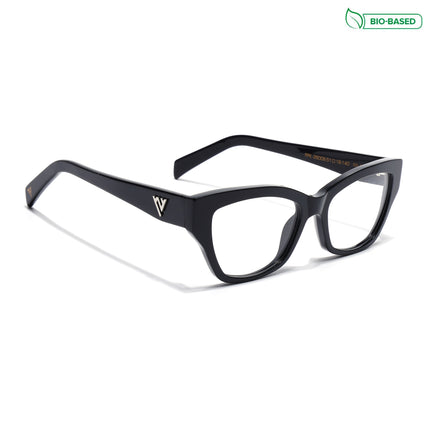 Voyage Glaze Black Cateye Acetate Eyeglasses for Women (FPK26006FMG8129)